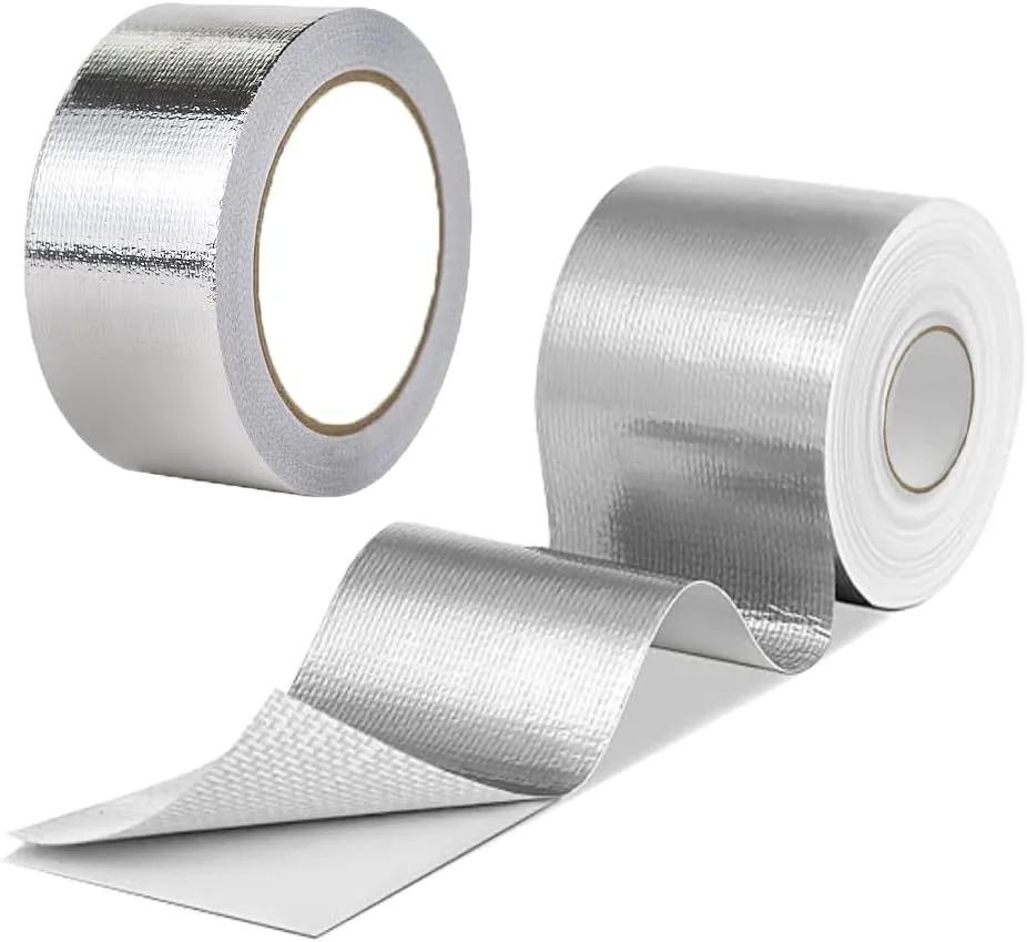 2 Rolls High-Temp Heat Shield Tape Reflective Adhesive Backed Roll Thermal Barrier Foil Tape Self-Adhesive Heat Resistant Tape Cool Tapes for Hose and Auto (Silver, 2 Inch x 32.8 ft)