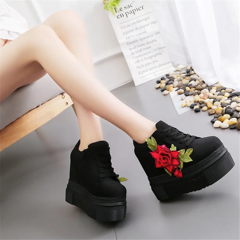 ACE SHOCK Women Fashion Platform Sneakers High Hidden Heel Wedge Walking Shoes Brides Wedding Shoes