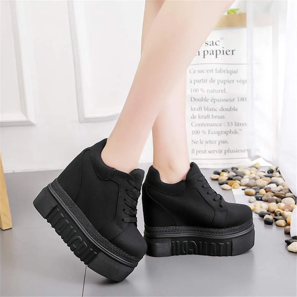 ACE SHOCK Women Fashion Platform Sneakers High Hidden Heel Wedge Walking Shoes Brides Wedding Shoes
