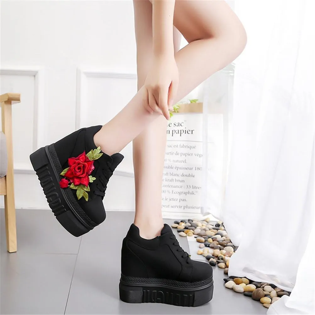 ACE SHOCK Women Fashion Platform Sneakers High Hidden Heel Wedge Walking Shoes Brides Wedding Shoes