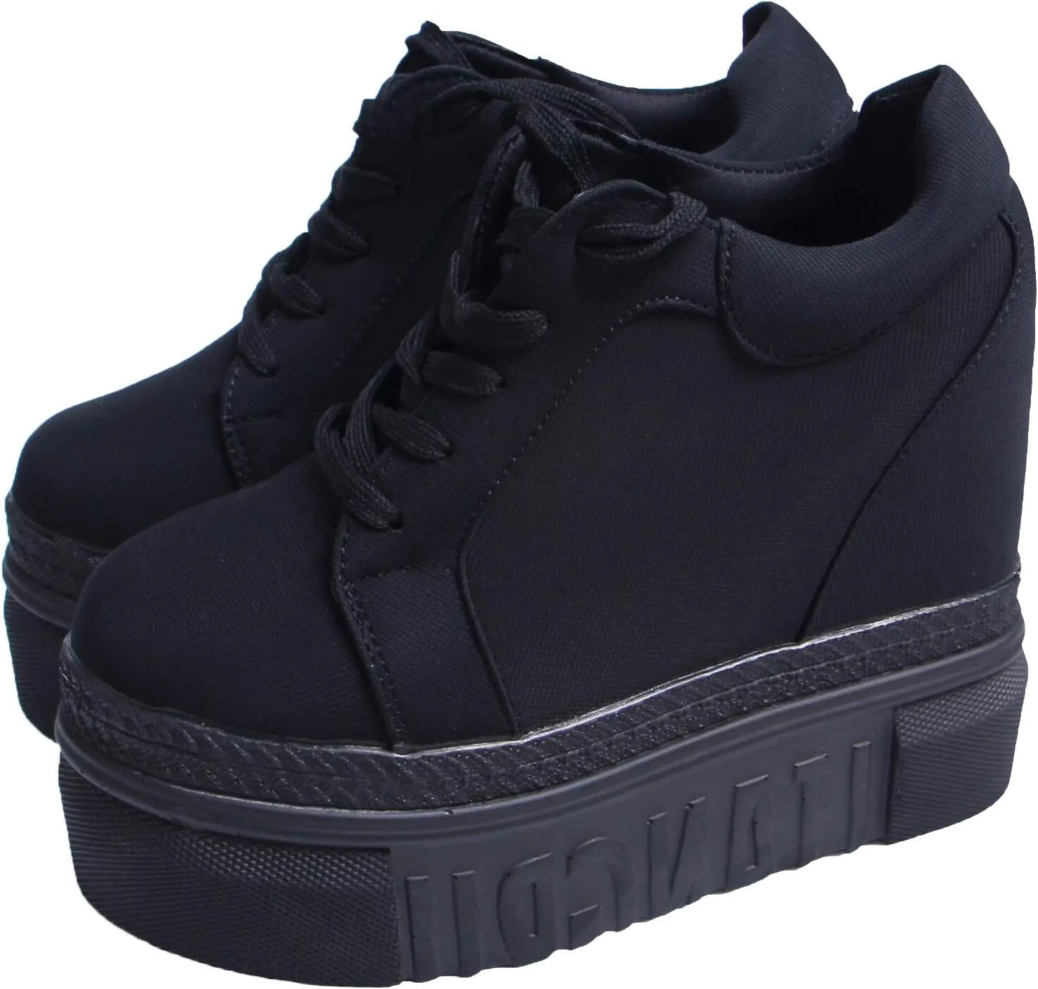 ACE SHOCK Women Fashion Platform Sneakers High Hidden Heel Wedge Walking Shoes Brides Wedding Shoes
