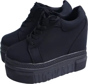 ACE SHOCK Women Fashion Platform Sneakers High Hidden Heel Wedge Walking Shoes Brides Wedding Shoes