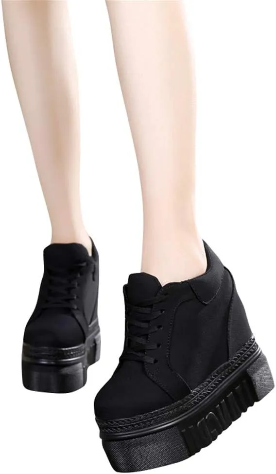 ACE SHOCK Women Fashion Platform Sneakers High Hidden Heel Wedge Walking Shoes Brides Wedding Shoes