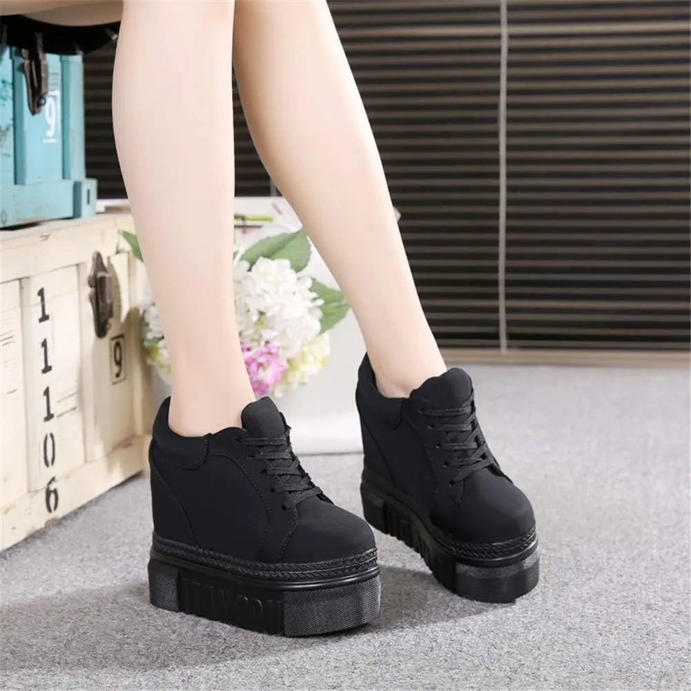 ACE SHOCK Women Fashion Platform Sneakers High Hidden Heel Wedge Walking Shoes Brides Wedding Shoes