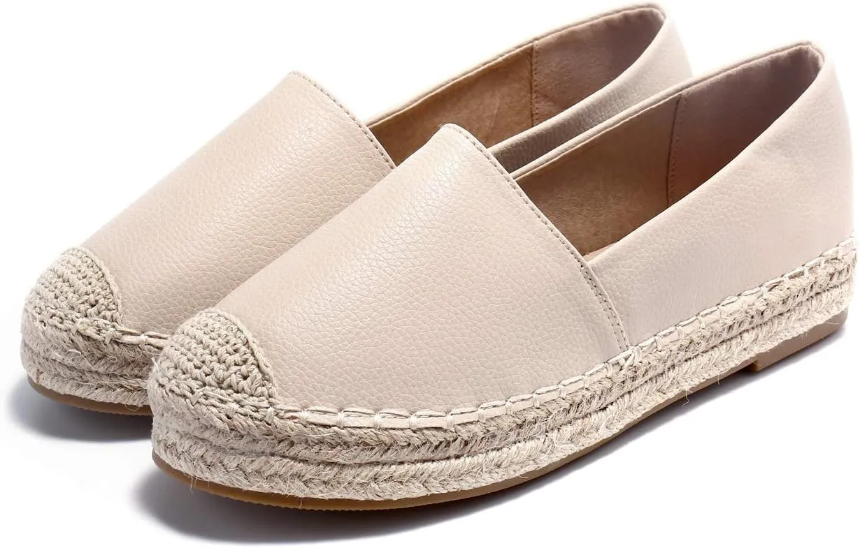 Alexis Leroy Women Closed Toe Slip On Casual Espadrilles Loafer Flat Comfort Shoes
