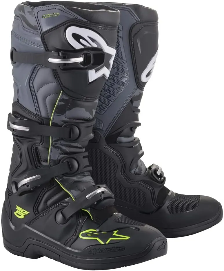 Alpinestars Tech 5 Boots Blk/Cool Grey/Ylw Fluo (Size 6) (2015015-1055-6)