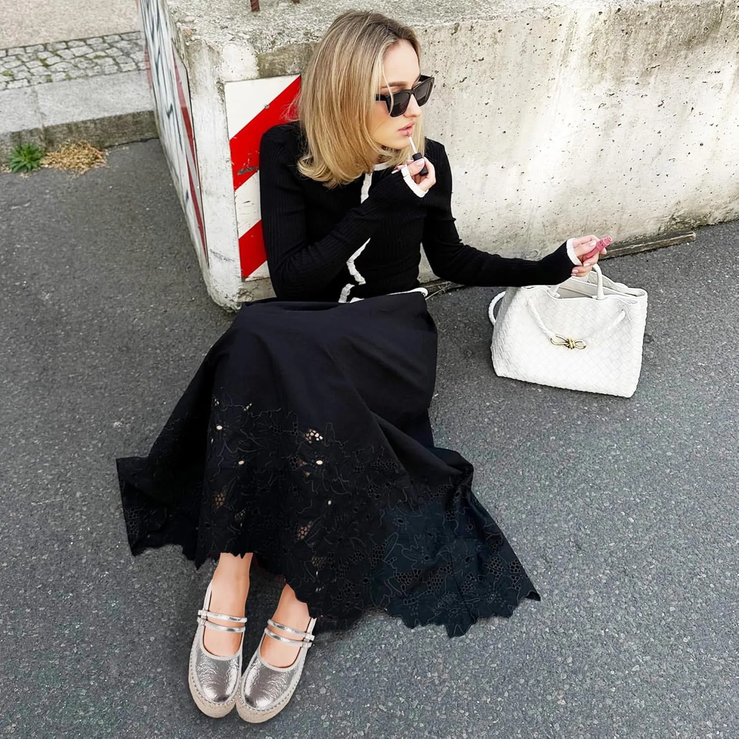 AMINUGAL Mary Jane Flats Women Comfort Round Toe Platform Mary Janes for Women Dressy Woven Platform Espadrilles for Women Casual Cute School Work Mary Jane Shoes