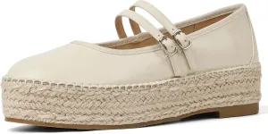 AMINUGAL Mary Jane Flats Women Comfort Round Toe Platform Mary Janes for Women Dressy Woven Platform Espadrilles for Women Casual Cute School Work Mary Jane Shoes