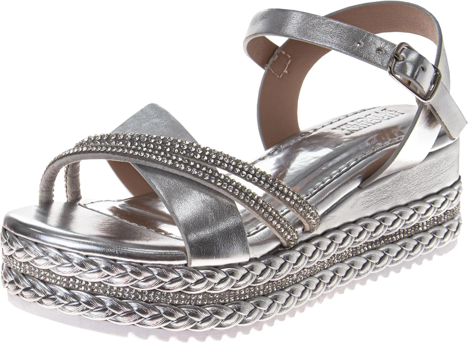 Badgley Mischka Girls Wedge Sandals Espadrilles Summer Dress Platform Sandals Wedding Sandals for Little Kid to Big Kid
