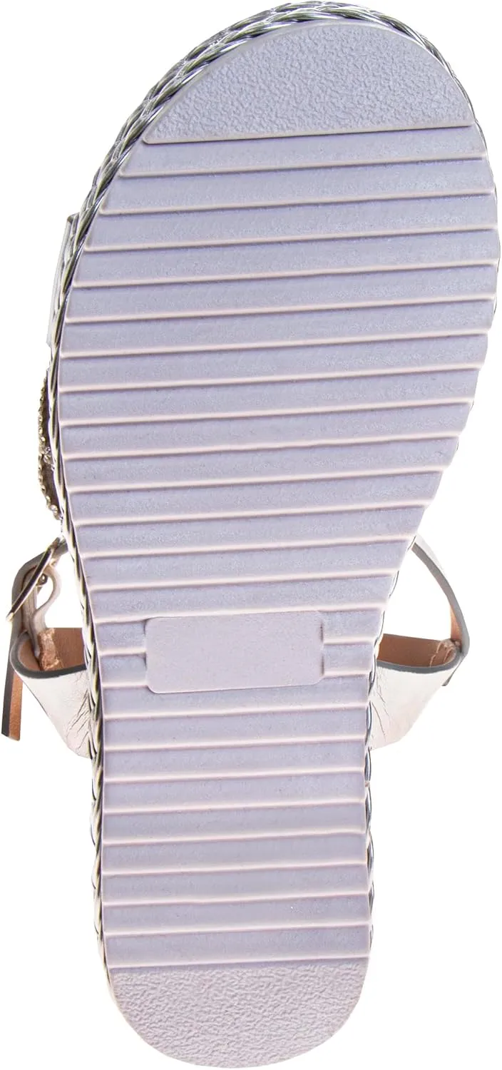 Badgley Mischka Girls Wedge Sandals Espadrilles Summer Dress Platform Sandals Wedding Sandals for Little Kid to Big Kid