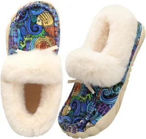 BARERUN Womens Moccasin Snow Boots Warm Winter Boots Ankle Boots for Women Outdoor Fur Lined Womens Shoes Slippers