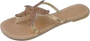Beach Sandals for Woman Summer Fashion Starfish Slippers Casual Lightweight Slip-on Open Toe Thong Flip Flops Breathable Knitted Pentagram Outdoor Slippers