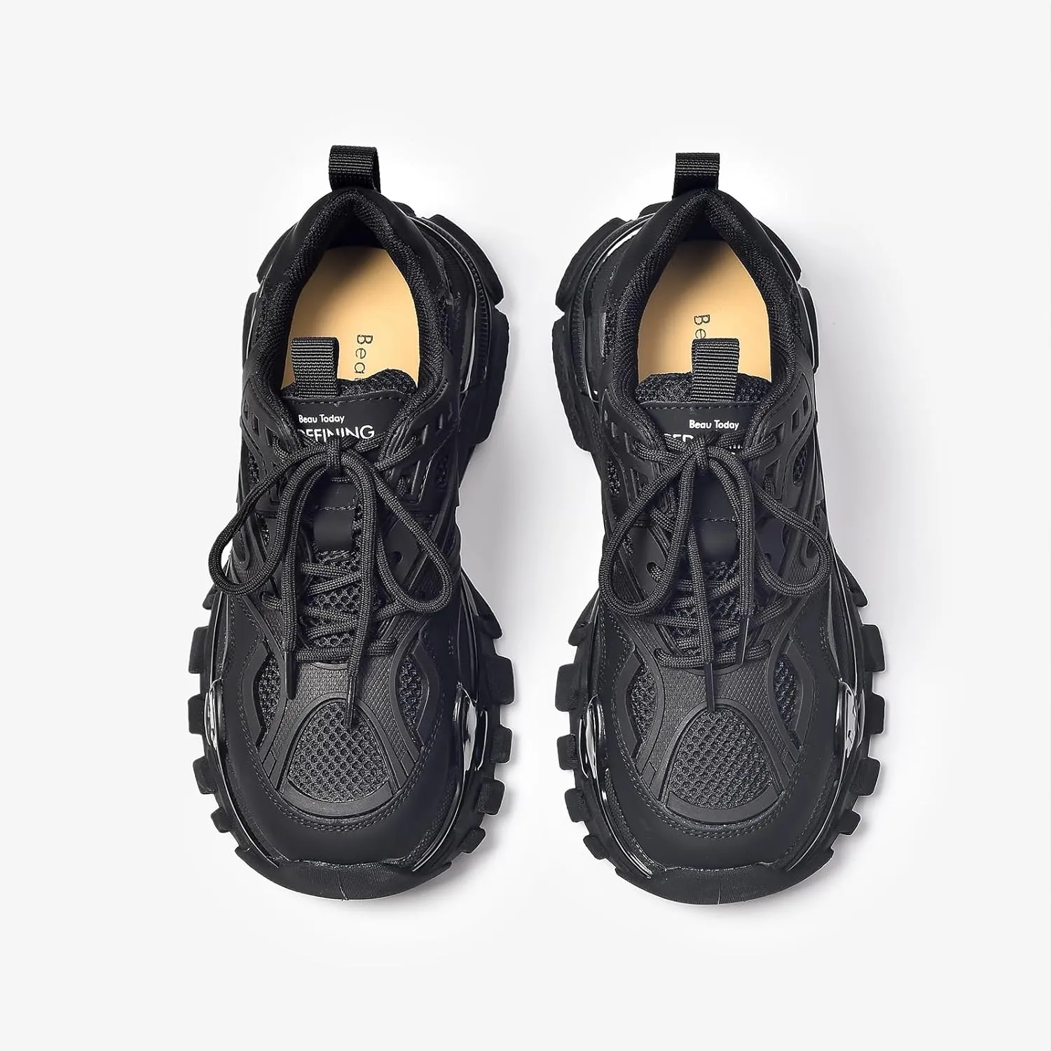 BEAU TODAY Chunky Sneakers for Women, Fashion Platform Sneakers Dad Shoes for Women, Casual Lace-up Walking Shoes