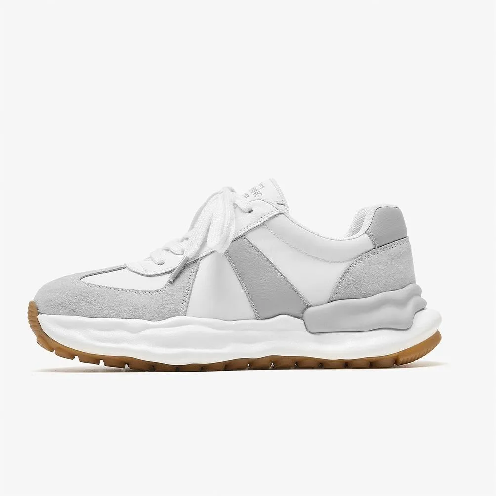 BEAU TODAY Sneakers for Women Genuine Leather Patchwork Casual Walking Shoes Retro Non-Slip Comfortable Lightweight Breathable Tennis Running Shoes