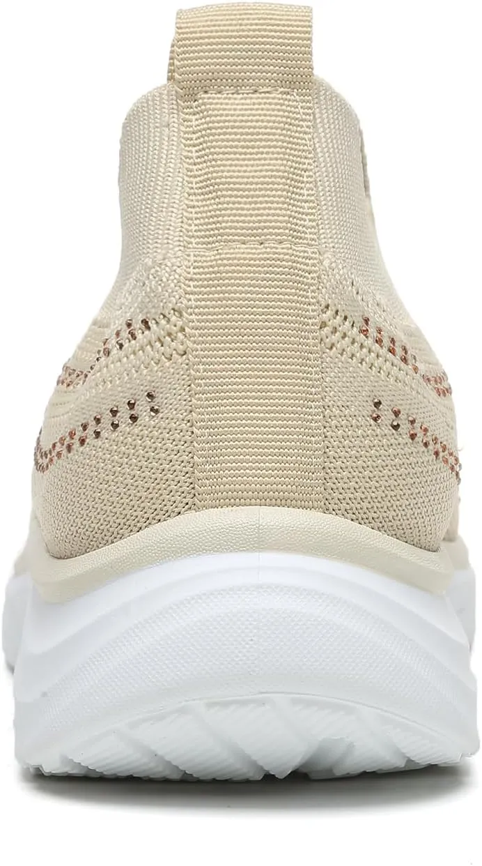 Bernal Women's Walking Shoes Casual Lace Up Lightweight Work Shoes Fashion Breathable Rhinestone Sparkle Sneakers Workout Gym Shoes