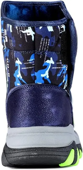 Big Boys Girls Snow Boots Big Kids Snow Boots Big Kids Winter Boots,Cold-weather Boots Mid Calf Snow Boots Waterproof Slip Resistant Outdoor Boots for Big Kids(size 3/4/5/5.5/6.5/7)