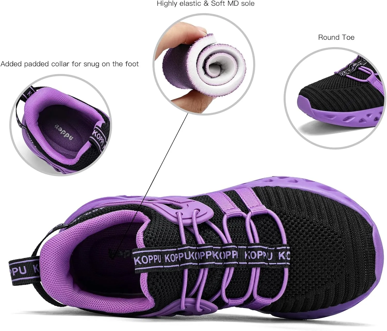 Boys Tennis Shoes Girls Kids Slip on Sneakers Lightweight Running Shoes for Athletic Walking