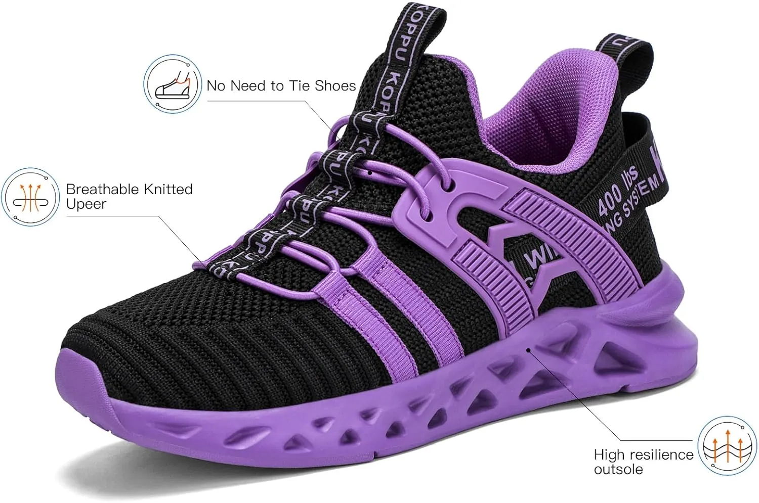 Boys Tennis Shoes Girls Kids Slip on Sneakers Lightweight Running Shoes for Athletic Walking