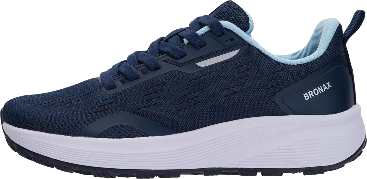 BRONAX Women's Wide Toe Box Road Running Shoes | Wide Athletic Tennis Sneakers with Rubber Outsole
