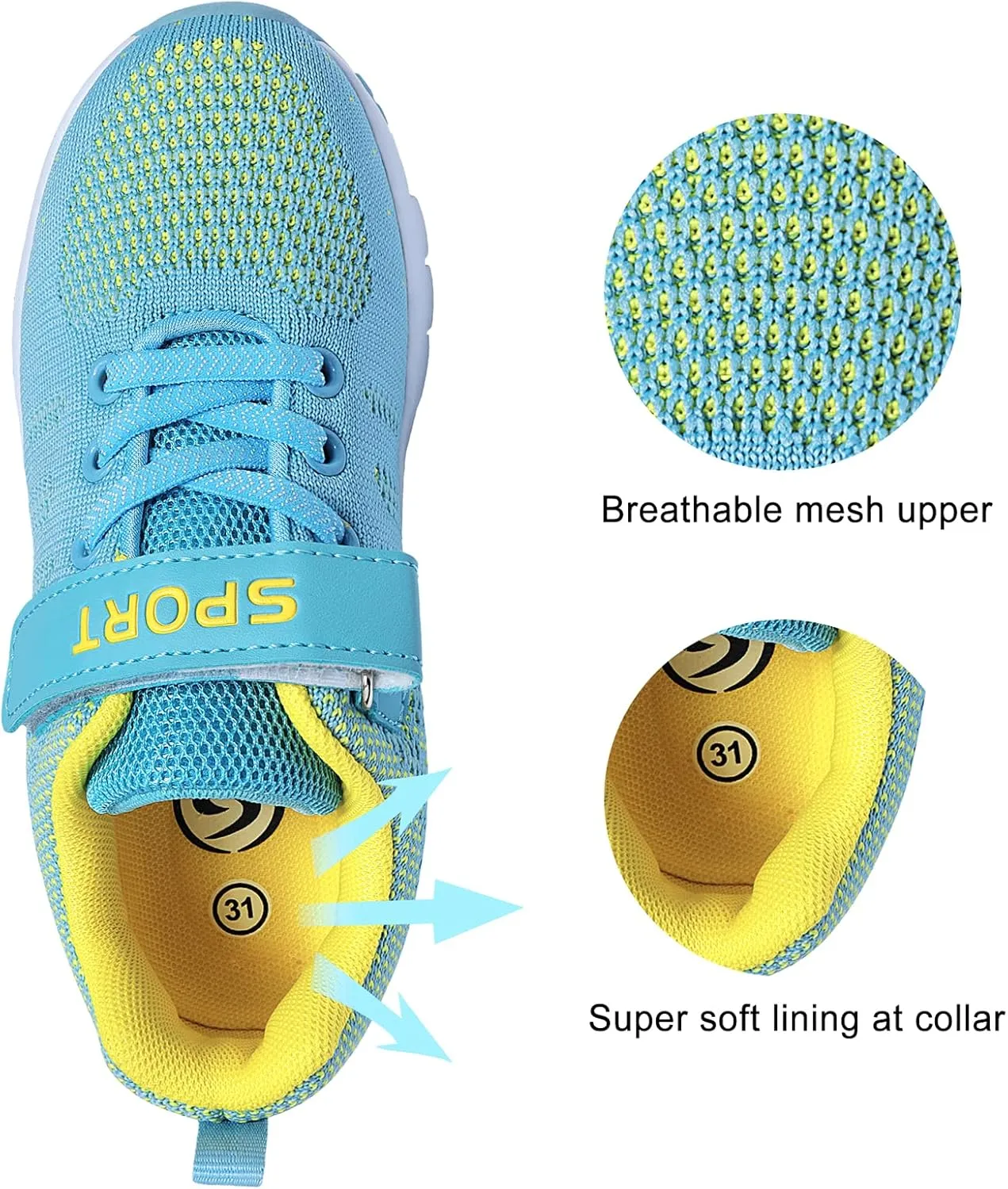 Caitin Kids Running Tennis Shoes Lightweight Casual Walking Sneakers for Toddler Little Big Boys and Girls