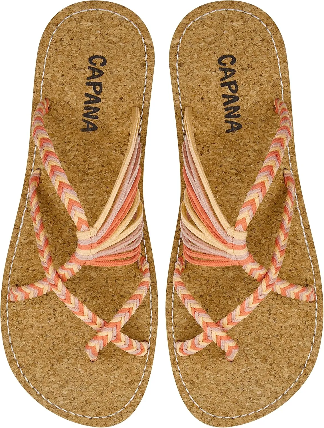 Capana Woven Women's Flat Sandals - Strappy Braided Beach Sandals for Dressy Summer, Rope Bohemian Spring Casual Womens Shoes, Comfy Boho Flats for Teen Girls Oceanbliss
