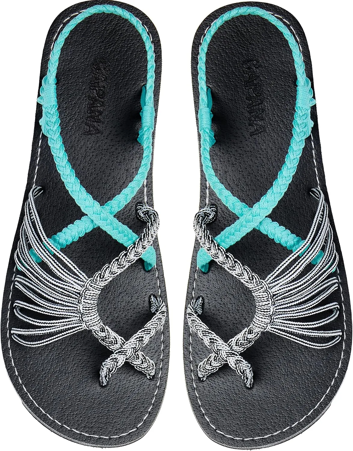 Capana Woven Women's Flat Sandals - Strappy Braided Sandals, Beach Sandals for Women Dressy Summer, Rope Bohemian Sandals, Spring Casual Womens Shoes, Comfy Boho Flats for Teen Girls – Banyan