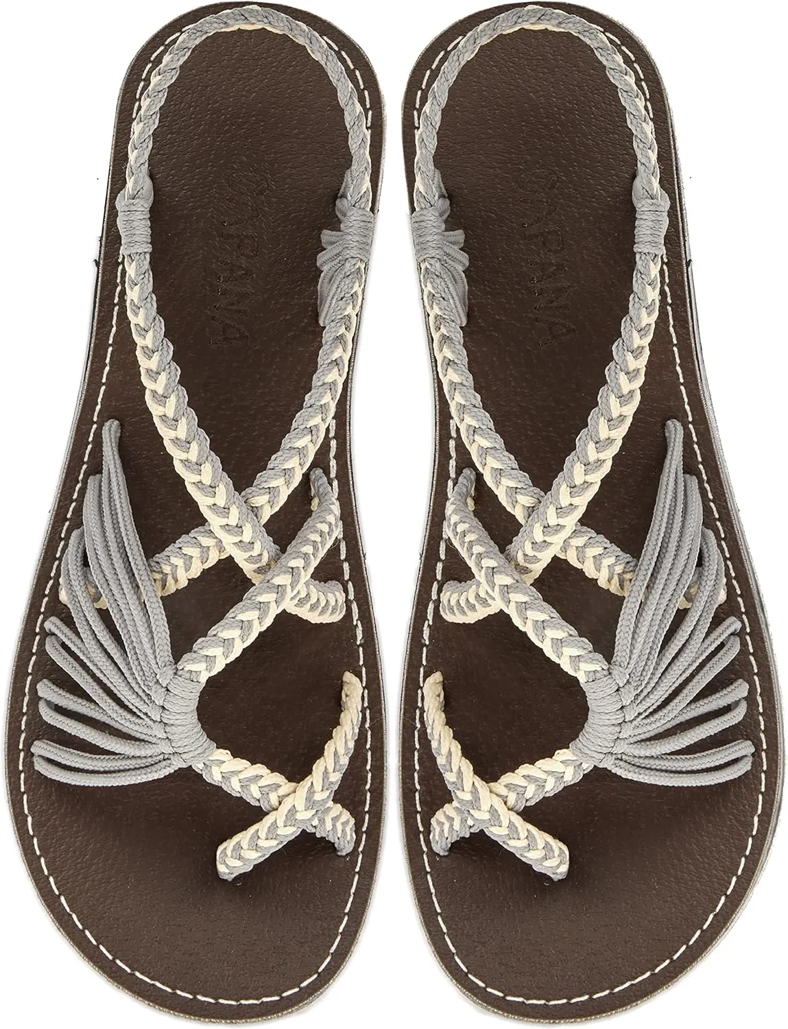 Capana Woven Women's Flat Sandals - Strappy Braided Sandals, Beach Sandals for Women Dressy Summer, Rope Bohemian Sandals, Spring Casual Womens Shoes, Comfy Boho Flats for Teen Girls – Banyan