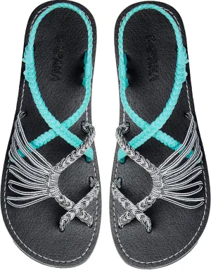 Capana Woven Women's Flat Sandals - Strappy Braided Sandals, Beach Sandals for Women Dressy Summer, Rope Bohemian Sandals, Spring Casual Womens Shoes, Comfy Boho Flats for Teen Girls – Banyan