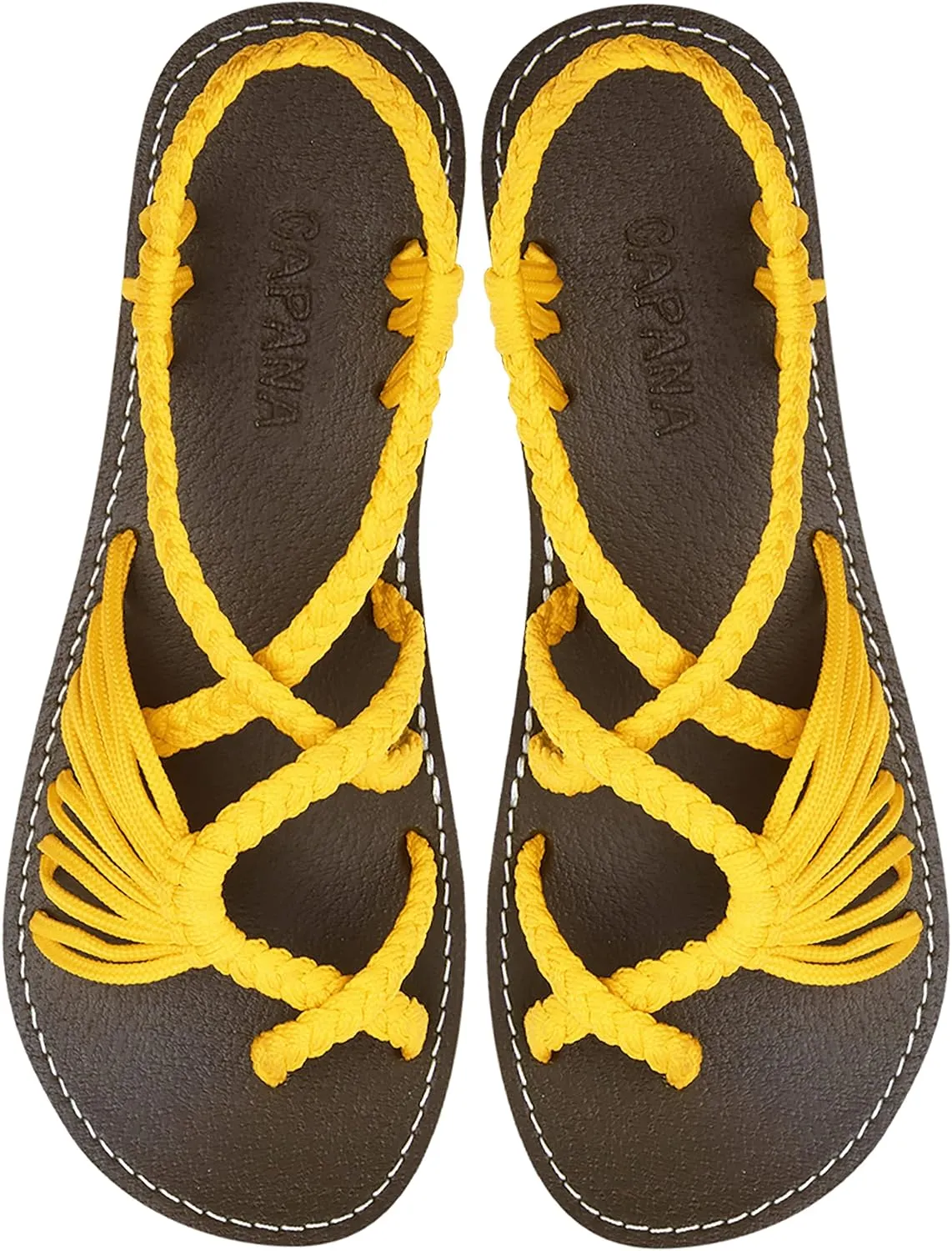 Capana Woven Women's Flat Sandals - Strappy Braided Sandals, Beach Sandals for Women Dressy Summer, Rope Bohemian Sandals, Spring Casual Womens Shoes, Comfy Boho Flats for Teen Girls – Banyan