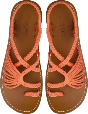 Capana Woven Women's Flat Sandals - Strappy Braided Sandals, Beach Sandals for Women Dressy Summer, Rope Bohemian Sandals, Spring Casual Womens Shoes, Comfy Boho Flats for Teen Girls – Commune