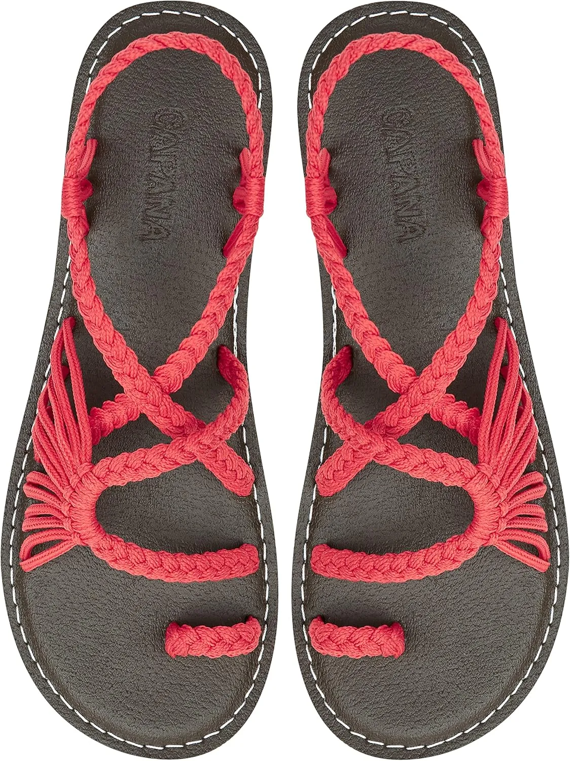 Capana Woven Women's Flat Sandals - Strappy Braided Sandals, Beach Sandals for Women Dressy Summer, Rope Bohemian Sandals, Spring Casual Womens Shoes, Comfy Boho Flats for Teen Girls – Commune