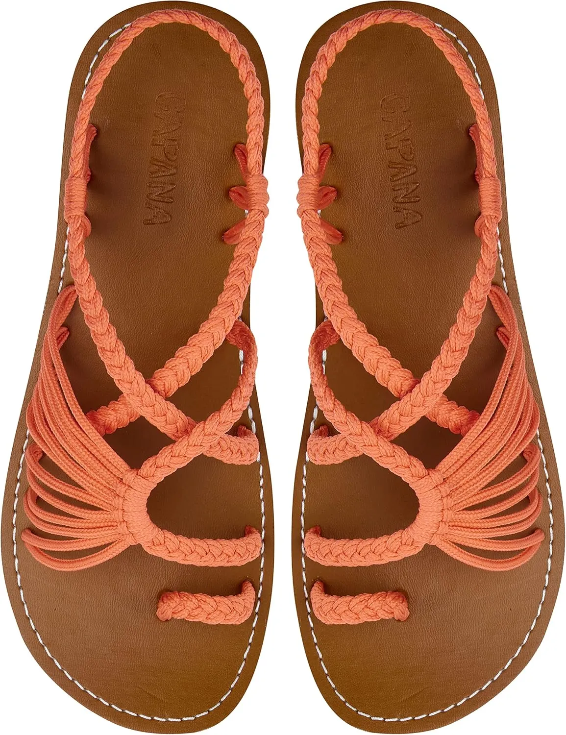 Capana Woven Women's Flat Sandals - Strappy Braided Sandals, Beach Sandals for Women Dressy Summer, Rope Bohemian Sandals, Spring Casual Womens Shoes, Comfy Boho Flats for Teen Girls – Commune