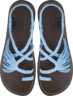 Capana Woven Women's Flat Sandals - Strappy Braided Sandals, Beach Sandals for Women Dressy Summer, Rope Bohemian Sandals, Spring Casual Womens Shoes, Comfy Boho Flats for Teen Girls – Commune