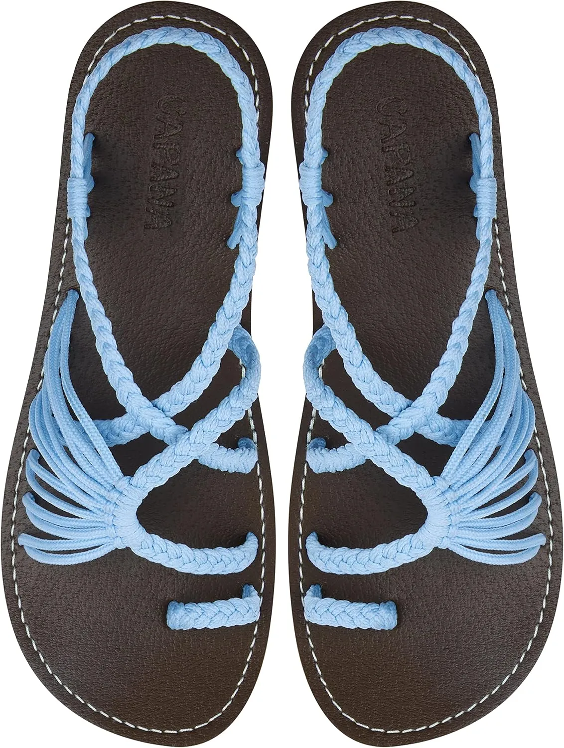 Capana Woven Women's Flat Sandals - Strappy Braided Sandals, Beach Sandals for Women Dressy Summer, Rope Bohemian Sandals, Spring Casual Womens Shoes, Comfy Boho Flats for Teen Girls – Commune