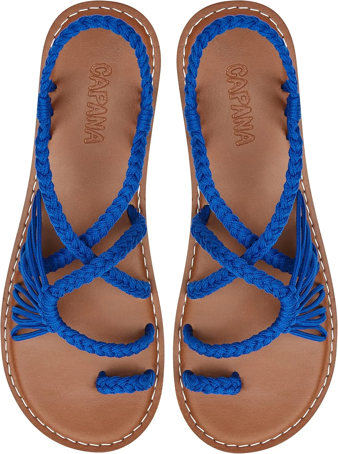 Capana Woven Women's Flat Sandals - Strappy Braided Sandals, Beach Sandals for Women Dressy Summer, Rope Bohemian Sandals, Spring Casual Womens Shoes, Comfy Boho Flats for Teen Girls – Commune
