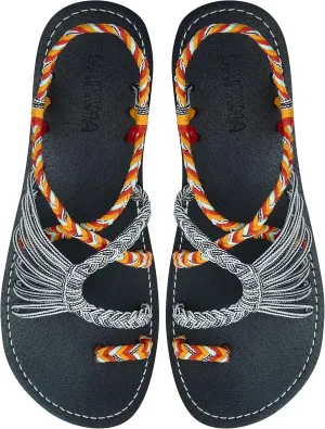 Capana Woven Women's Flat Sandals - Strappy Braided Sandals, Beach Sandals for Women Dressy Summer, Rope Bohemian Sandals, Spring Casual Womens Shoes, Comfy Boho Flats for Teen Girls – Commune
