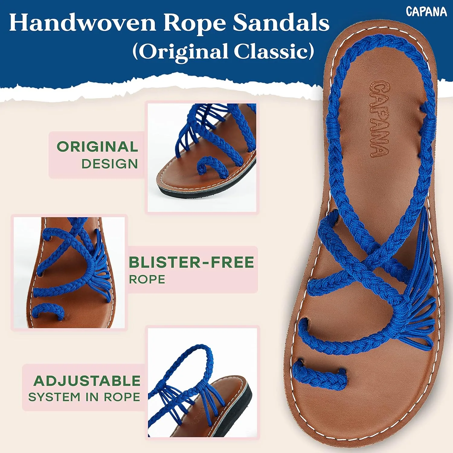 Capana Woven Women's Flat Sandals - Strappy Braided Sandals, Beach Sandals for Women Dressy Summer, Rope Bohemian Sandals, Spring Casual Womens Shoes, Comfy Boho Flats for Teen Girls – Commune