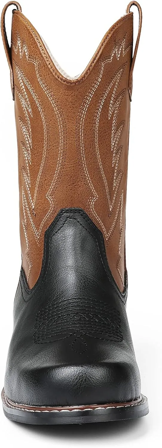 Celbreez Kids Cowboy Boots for Boys Girls Toddler Cwoboy Cowgril Western Boots Square Toe Mid Calf Riding Shoes Little Kid/Big Kid/Toddler