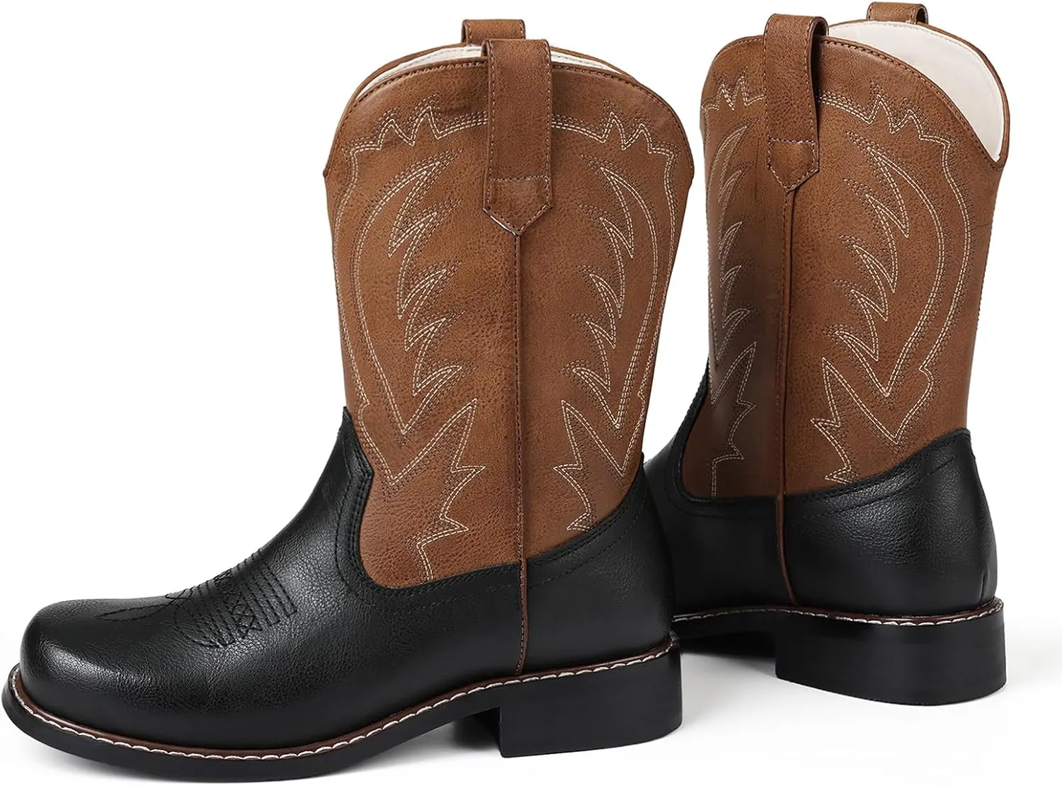 Celbreez Kids Cowboy Boots for Boys Girls Toddler Cwoboy Cowgril Western Boots Square Toe Mid Calf Riding Shoes Little Kid/Big Kid/Toddler
