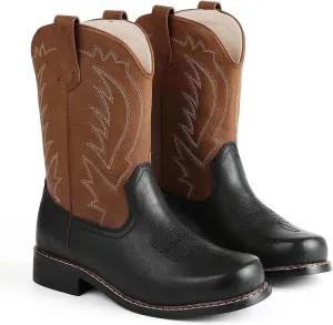 Celbreez Kids Cowboy Boots for Boys Girls Toddler Cwoboy Cowgril Western Boots Square Toe Mid Calf Riding Shoes Little Kid/Big Kid/Toddler