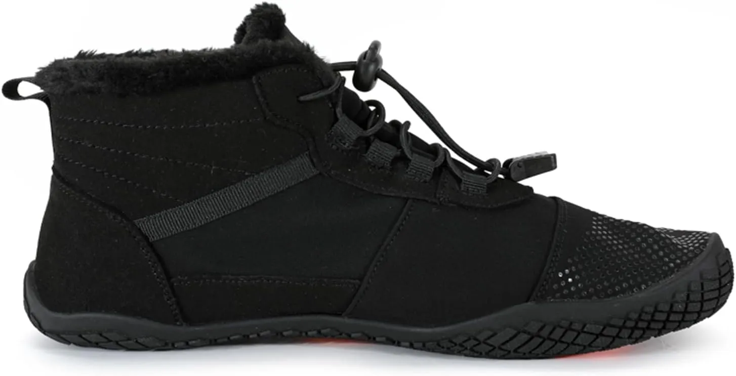 CERYTHRINA Men Women Barefoot Shoes Winter Wide Toe Box Walking Boots Plush Lined Warm Snow Boots Outdoor Anti-Slip Ankle Boots