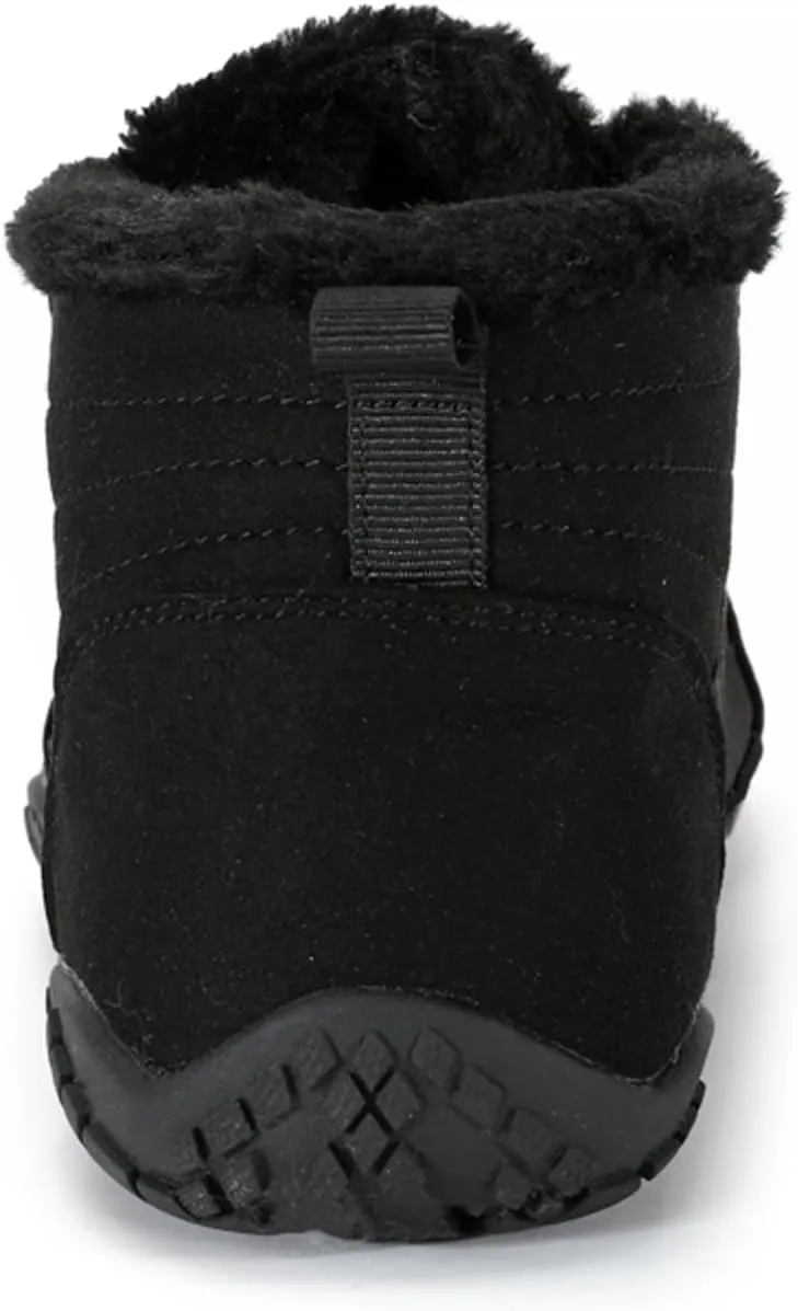 CERYTHRINA Men Women Barefoot Shoes Winter Wide Toe Box Walking Boots Plush Lined Warm Snow Boots Outdoor Anti-Slip Ankle Boots