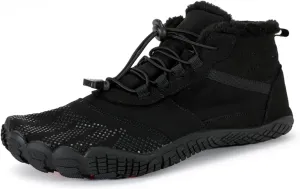 CERYTHRINA Men Women Barefoot Shoes Winter Wide Toe Box Walking Boots Plush Lined Warm Snow Boots Outdoor Anti-Slip Ankle Boots