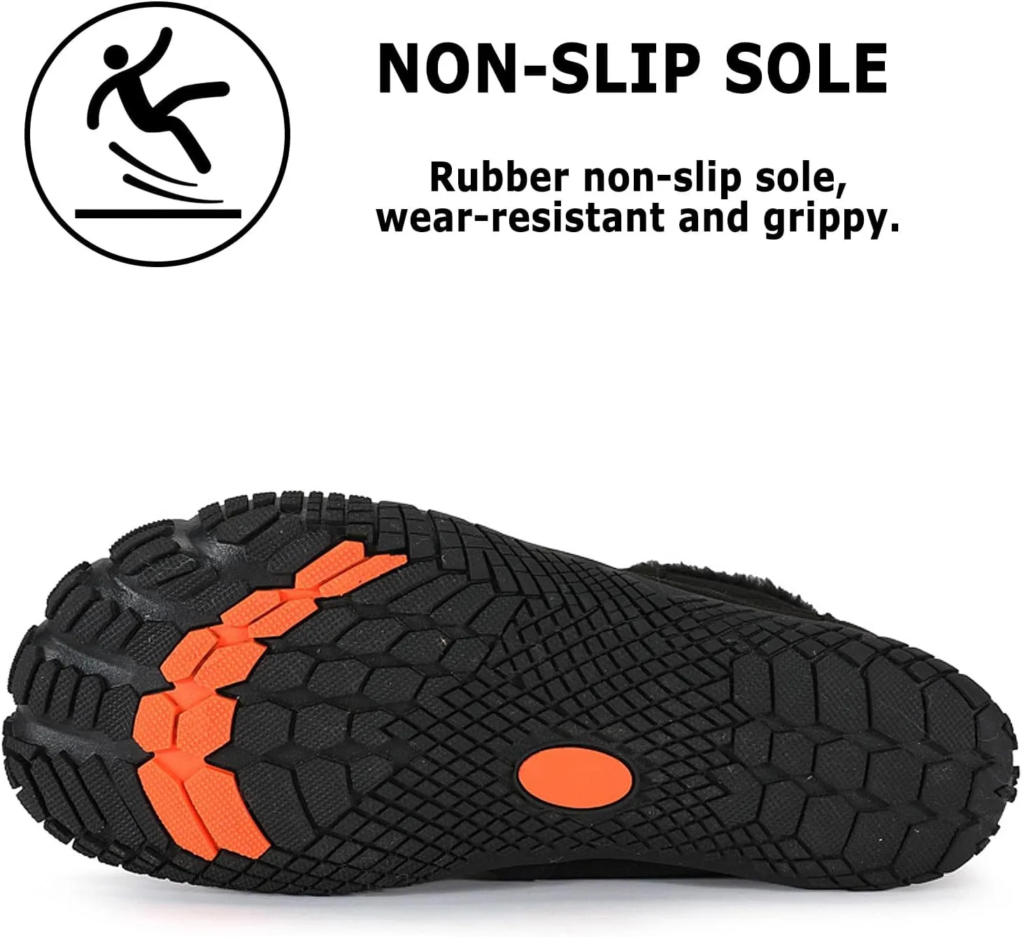CERYTHRINA Men Women Barefoot Shoes Winter Wide Toe Box Walking Boots Plush Lined Warm Snow Boots Outdoor Anti-Slip Ankle Boots