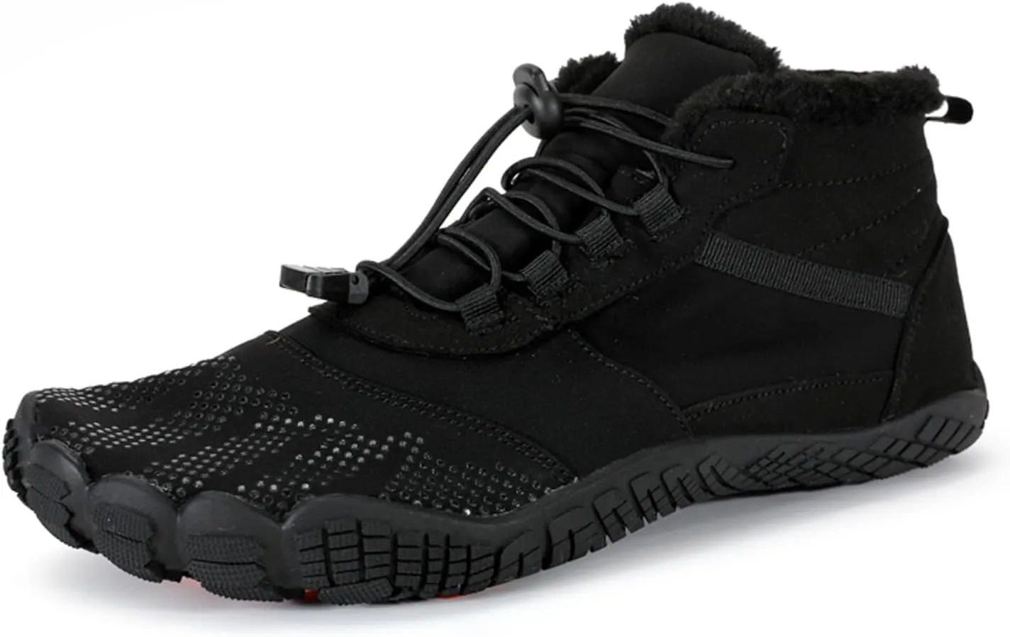 CERYTHRINA Men Women Barefoot Shoes Winter Wide Toe Box Walking Boots Plush Lined Warm Snow Boots Outdoor Anti-Slip Ankle Boots
