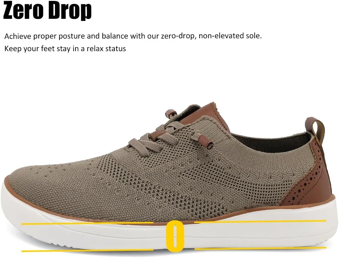 CFVKPT Mens Barefoot Dress Shoes Wide Toe Box Zero Drop Oxfords Shoes Business Casual Sneakers Size 6.5-12