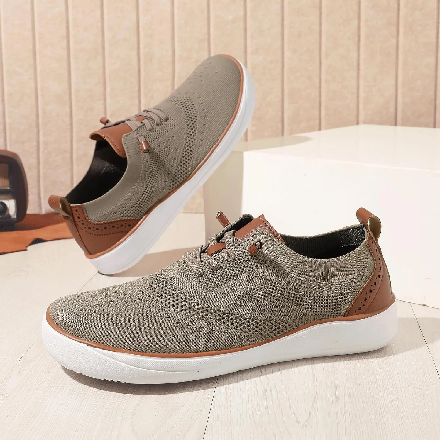 CFVKPT Mens Barefoot Dress Shoes Wide Toe Box Zero Drop Oxfords Shoes Business Casual Sneakers Size 6.5-12