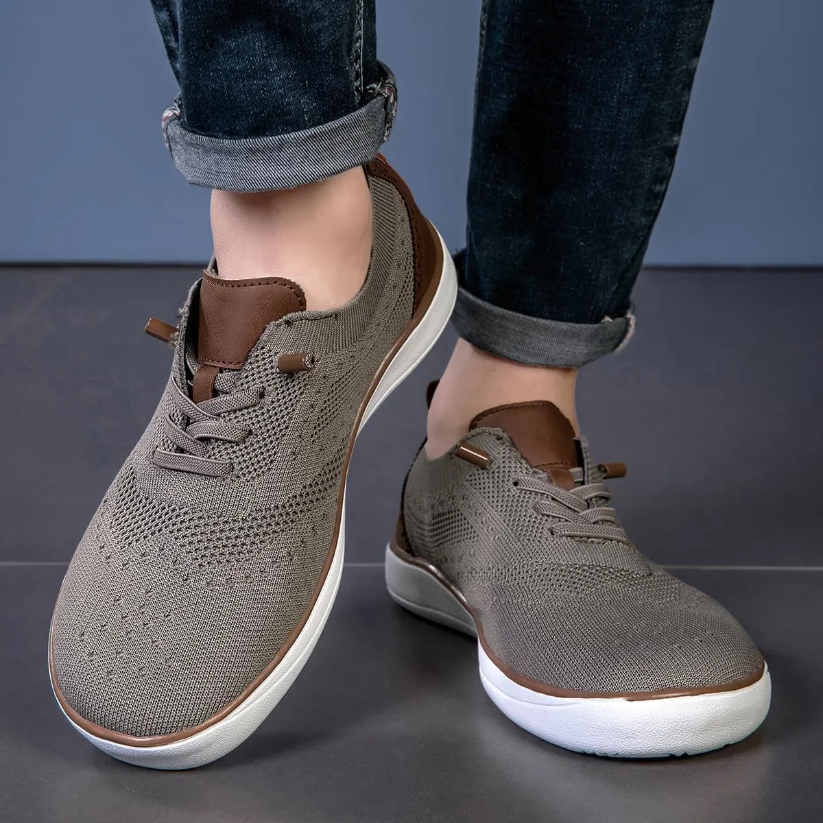 CFVKPT Mens Barefoot Dress Shoes Wide Toe Box Zero Drop Oxfords Shoes Business Casual Sneakers Size 6.5-12