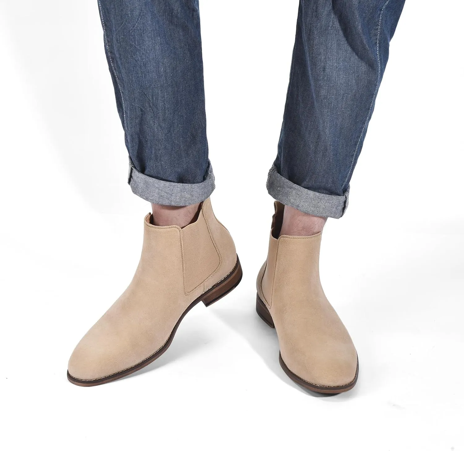 CGRRBW Men's Chelsea Boots Suede Leather Casual Boots for Men