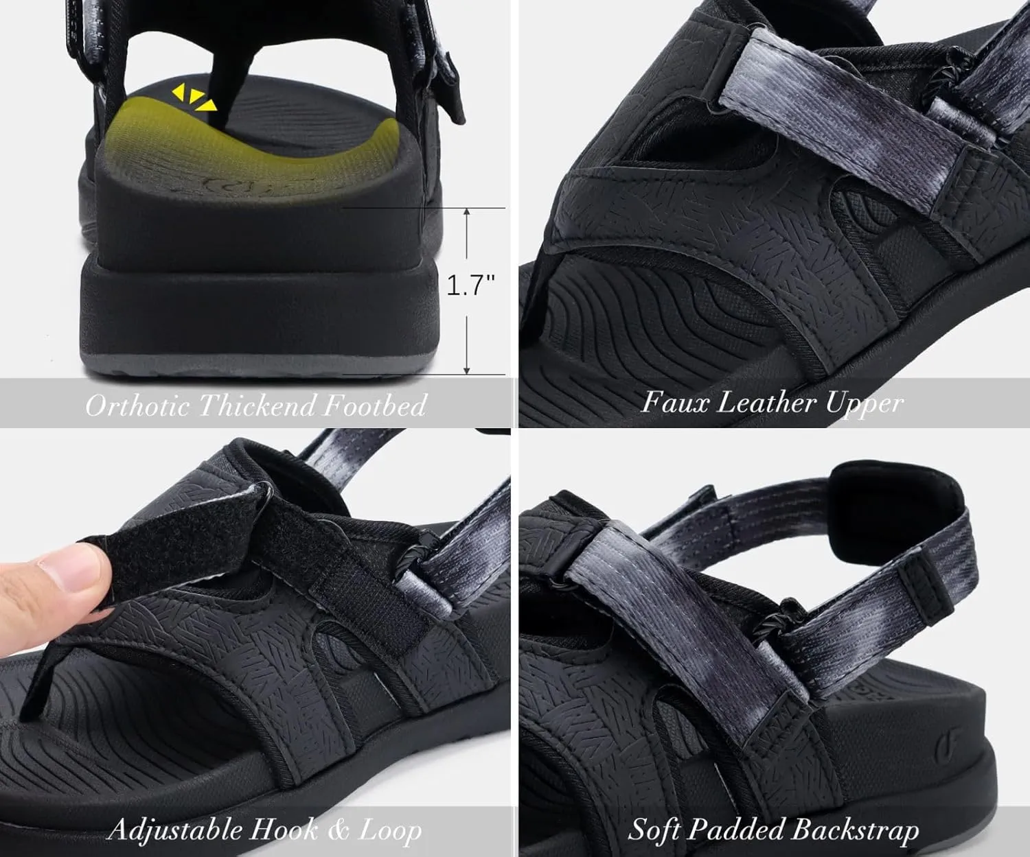 COFACE Flip Flops Sandals for Women Ladies Lightweight Athletic Soft Cushion Walking Sandals Orthotic Orthopedic Thong Sandals With Comfortable Arch Support Outdoor Beach Summer (US Size 6-12)